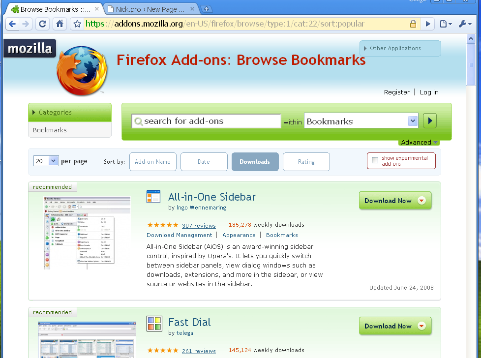 Firefox Bookmarks Plugins