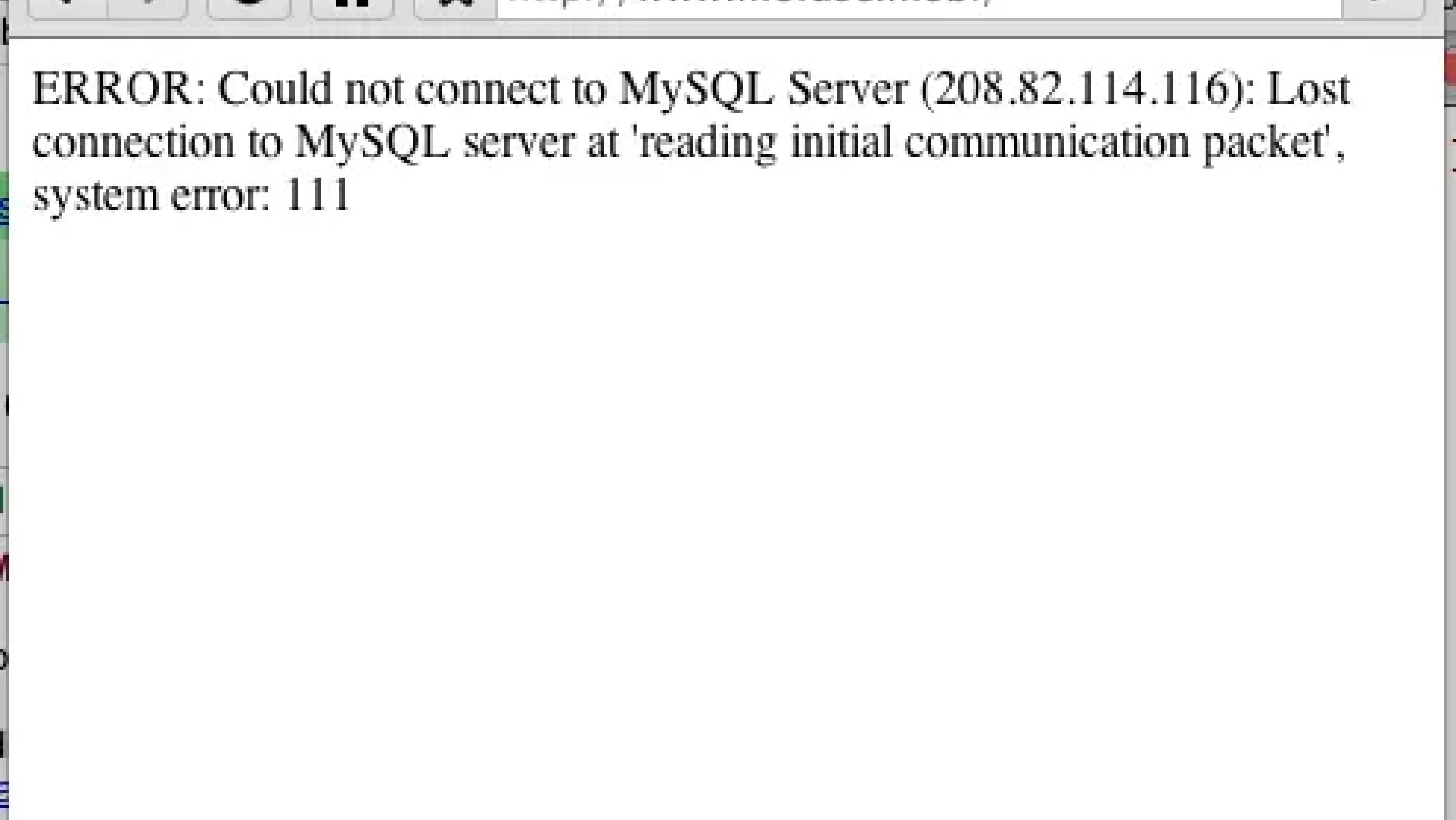 Mofuse.mobi down with MySQL Errors
