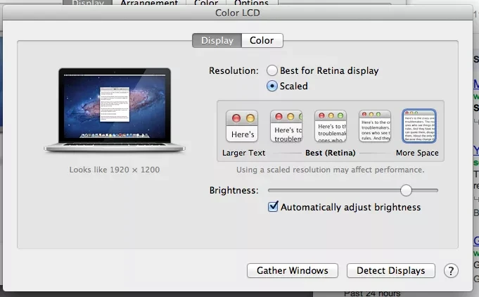 Mac Screen Resolution Display Preferences